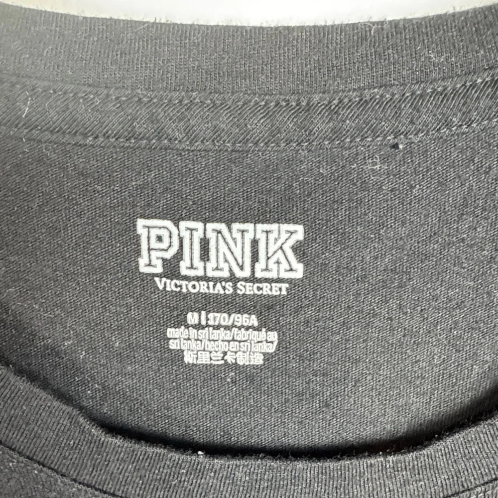 PINK Victoria's Secret Basic Black Short Sleeve Tee Medium - Picture 3 of 5